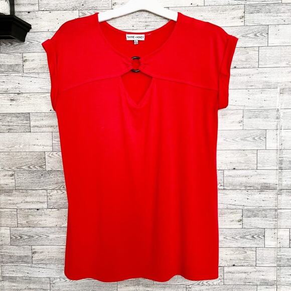 THYME & HONEY O-Ring Cutout Neck Casual Blouse - Tee, L, NWOT! - Picture 4 of 10